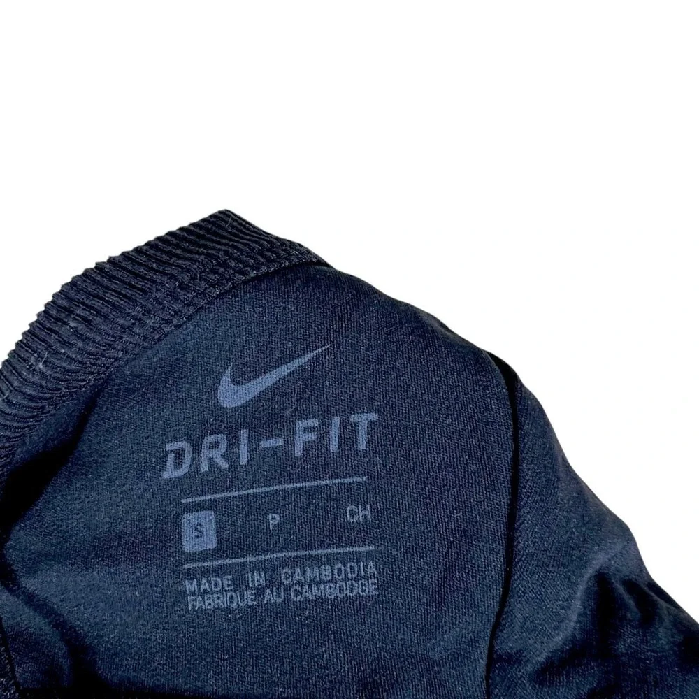 Nike Dri-FIT Ribbed Solid Crop Top Black Sporty Crisscross Back Strappy Size S